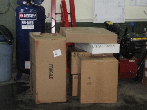 Some of the kit boxes. I believe these contain the AeroVee engine