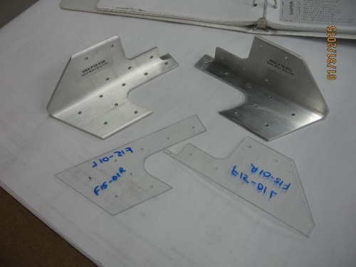 Finished parts with templates.