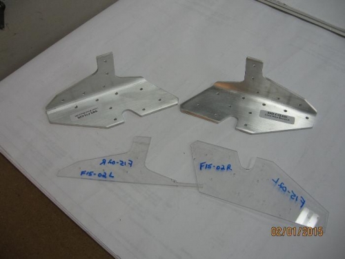 Finished parts along with the templates used to lay-out the parts.