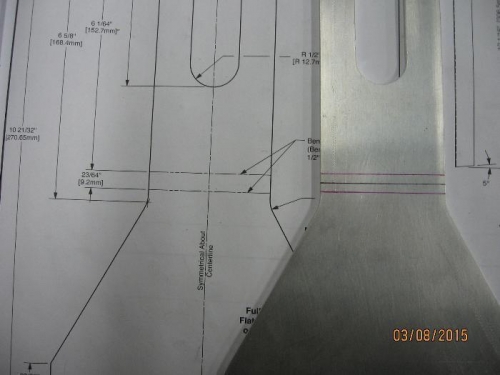 Part marked for bending.