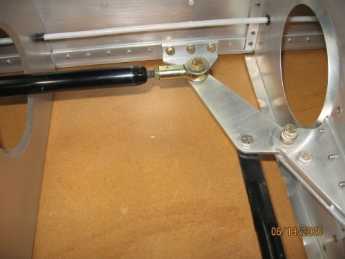 Pushrods connected up to the bellcrank assembly.