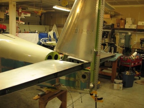 Empennage fitted and drilled.