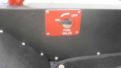 The fuel valve placard.