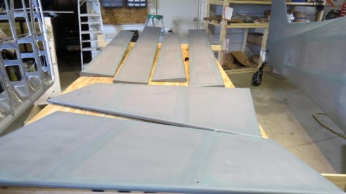 1st coat of ecofill on control surfaces