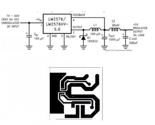 Circuit and corresponding board layout