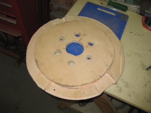 Spacer/Centering disk made of plywood