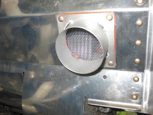 Vent scat tube flange with screen installed