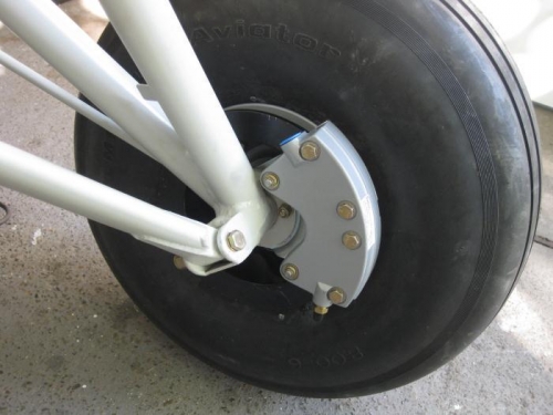Completed brake installation on LHS gear leg