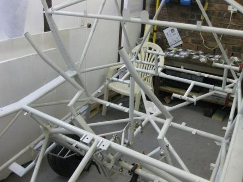 Install rudder assembly with G-clamps