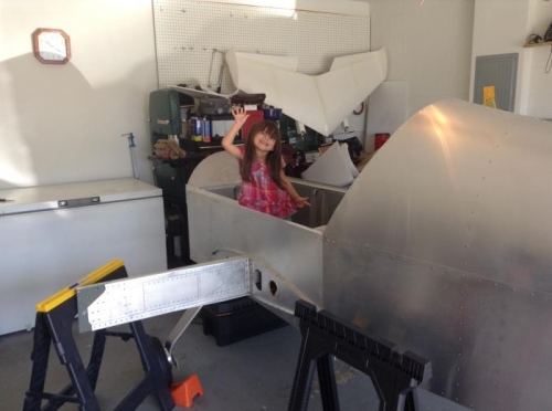Sophia checking out rudder placement