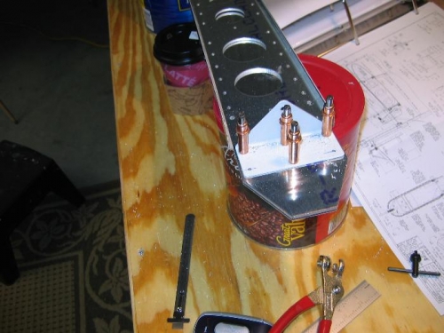 Drilling the lower two holes