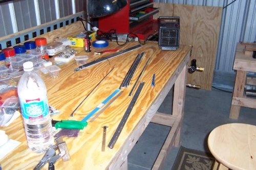 Stiffners before cutting and triming