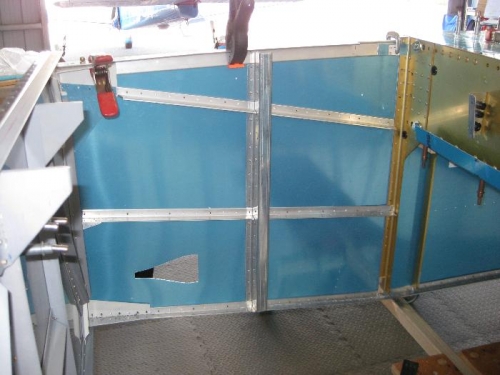 Gusset in place and drilled