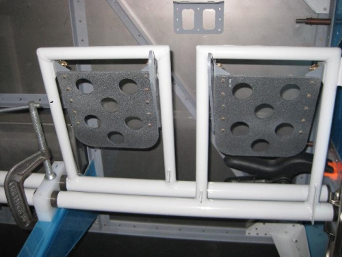 Brake pedals inside of rudder pedals