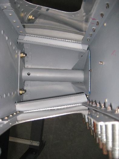 Looking down at the spring mount