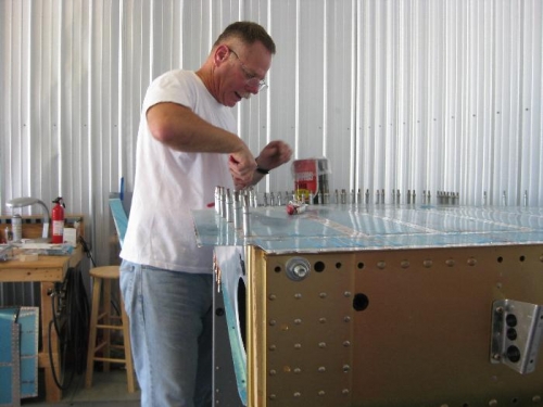 Clecoing the center section together