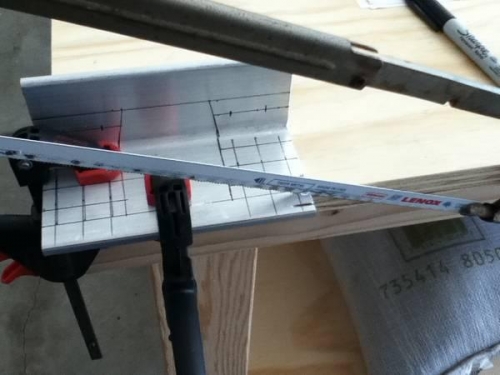 rough cut with hack saw