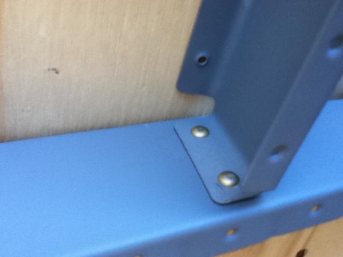 top rib rivet head from bottom - no room to squeeze other direction