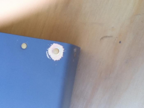 primer pealed off drilling out rivet