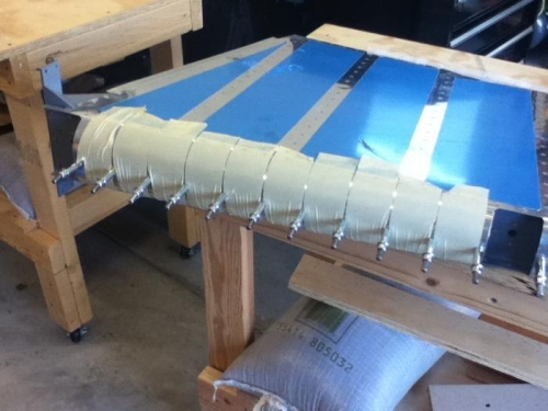 Everything held down for drilling and riveting