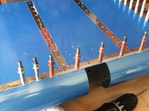 Drilling bottom elevator / spar holes to #30