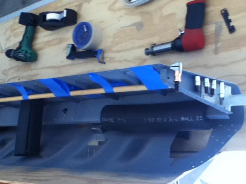 Clecoed, and foam spreaders