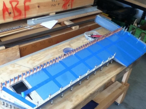 Clecoed and ready to rivet