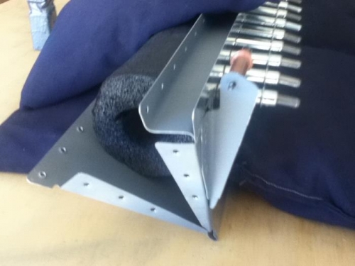 Bagged and propped for riveting