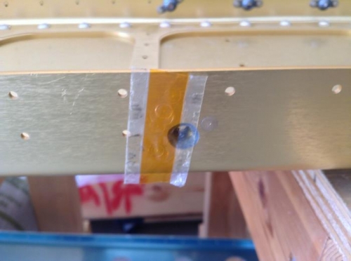 Rivet tape works best to hold rivet