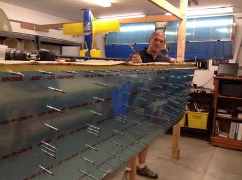 Stringer in and skins on