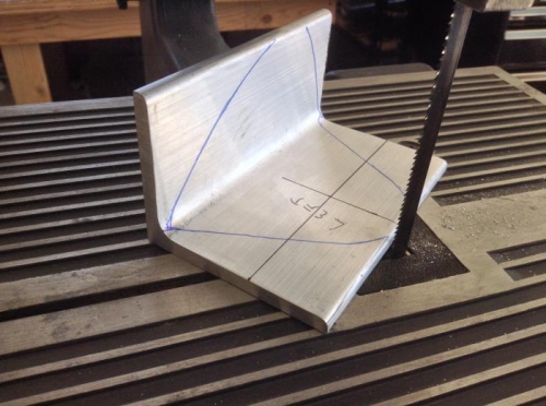 Marked and cut from whole angle