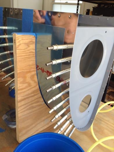 in forms clecoed ready for riveting