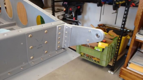 W-914 Aileron bracket riveted to wing