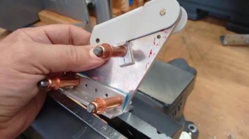 First hole drilled and aligned with A-907