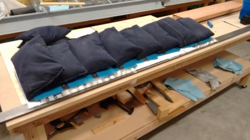 rivets taped in and ready to set