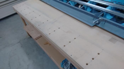 Table trimmed and holes re drilled