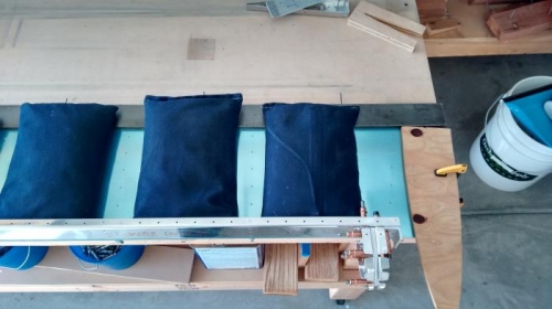 Sandbags to keep skin from moving and flat