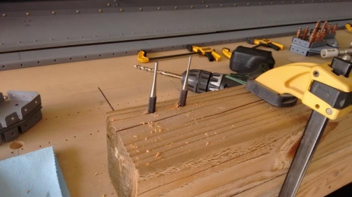 inverted hole punches to align parts