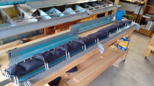 Weighted down and ready to attach nose skins