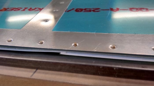 Bottom side ready to start back riveting