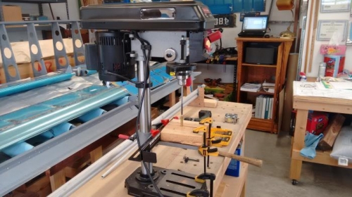 Drill press set up