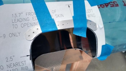 Template and bracket in place