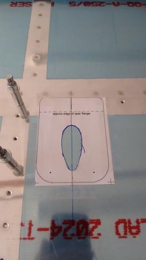 Template in place and skin marked