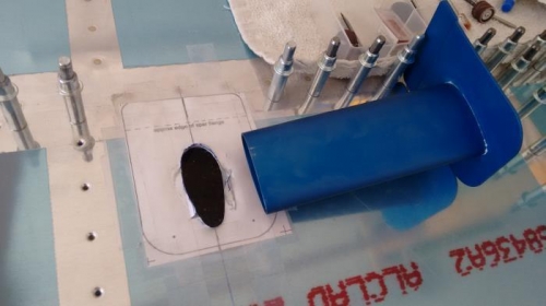 Hole drilled out and shaped