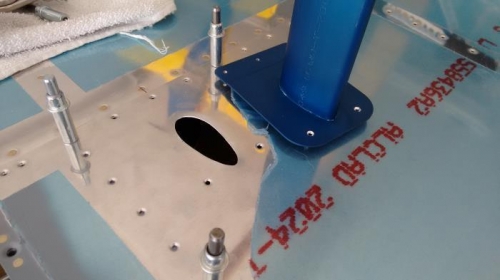 Test fit mast, reshape hole