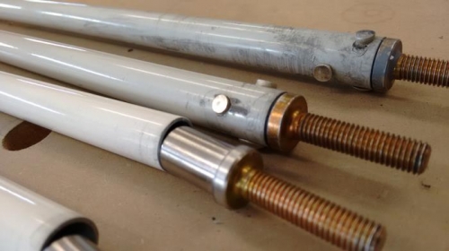 Old UGLY pushrods being replaced