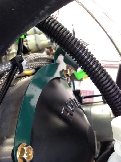 This shot shows the the bracket, as mounted on the engine