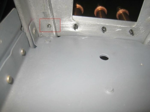 View of the miss drilled hole