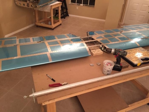 Many things going at once here...doing the empenage attachment stuff