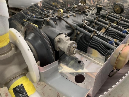 Front of engine being fitted